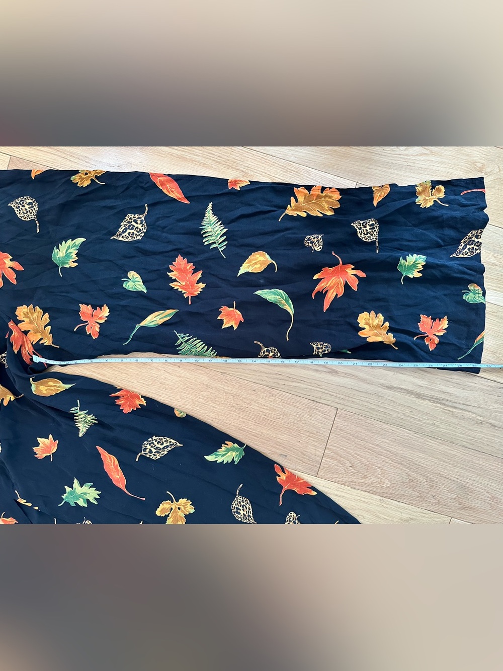 Reformation Autumn Leaf Print Wide Leg Jumpsuit One Size Made in USA Boho - Picture 12 of 12